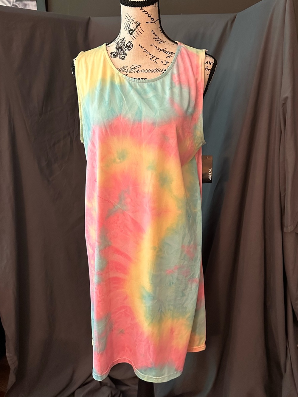 Ardene Pastel Tie-Dye Sleeveless Midi Dress - Pink/Yellow/Blue